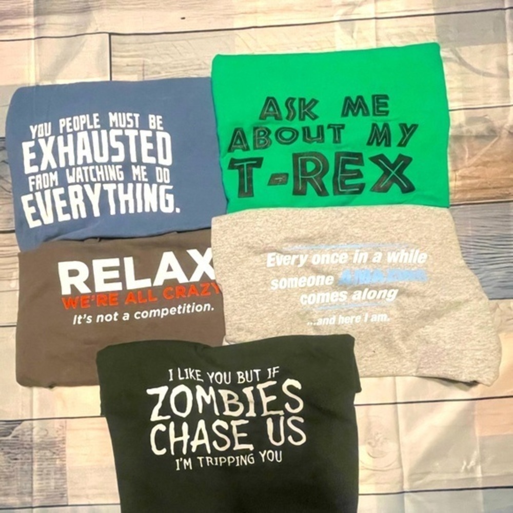 Gilden XL Dad Joke T-shirts 5 Pack - all are in EUC​